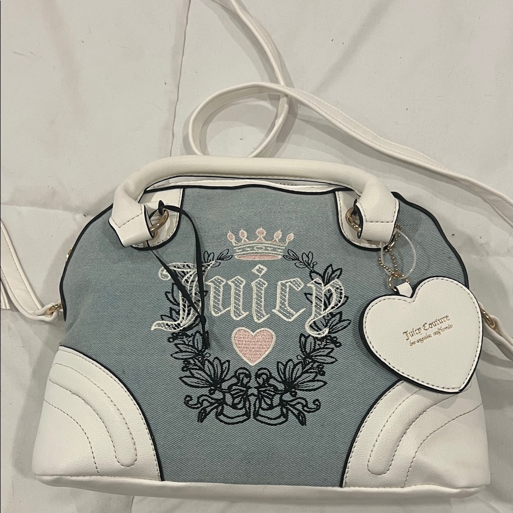 Juicy Couture White and Gray Satchel